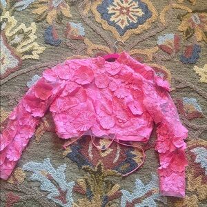 3 D pink petal crop top M